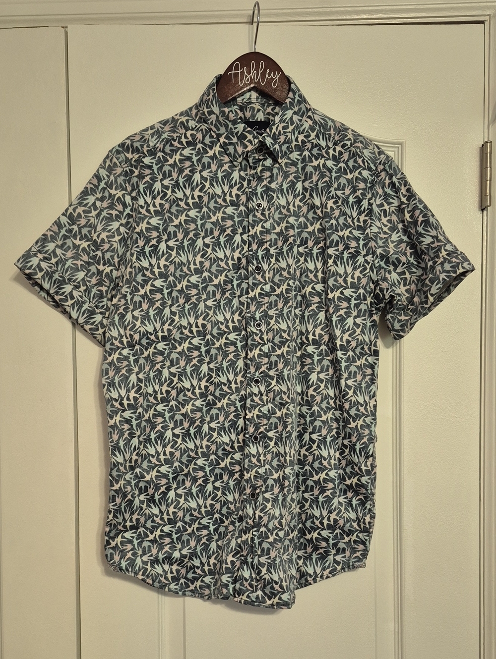 ROBERT GRAHAM Men's Short-Sleeve Printed Button-Up Shirt - Blue/White